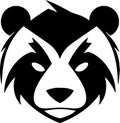 Panda - black and white vector illustration Royalty Free Stock Photo