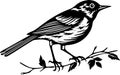 Bird - minimalist and flat logo - vector illustration Royalty Free Stock Photo