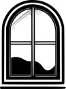 Window - black and white vector illustration Royalty Free Stock Photo