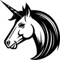 Unicorn - minimalist and flat logo - vector illustration Royalty Free Stock Photo