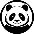 Panda - black and white vector illustration