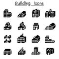 Basic building in 3 dimension icon set