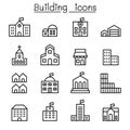 Basic building icon set in thin line style Royalty Free Stock Photo