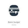 Basic burger icon vector. Trendy flat basic burger icon from business collection isolated on white background. Vector illustration