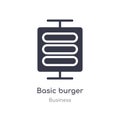 basic burger outline icon. isolated line vector illustration from business collection. editable thin stroke basic burger icon on