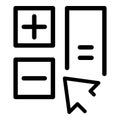 Basic calculator icon, outline style