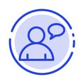 Basic, Chatting, User Blue Dotted Line Line Icon