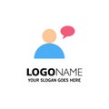 Basic, Chatting, User Business Logo Template. Flat Color