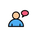 Basic, Chatting, User  Flat Color Icon. Vector icon banner Template Royalty Free Stock Photo