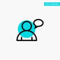 Basic, Chatting, User turquoise highlight circle point Vector icon