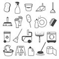 Basic Cleaning Tools Icons Set