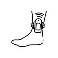 Ankle monitor icon, vector illustration