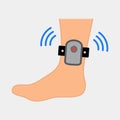 Ankle monitor icon, vector illustration