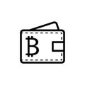 Wallet Bitcoin Icon a white background.