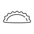 Dumpling icon, vector on a white background.