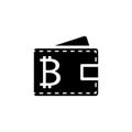 Wallet Bitcoin Icon a white background.