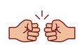 Fist Bump icon, Vector on a white background.