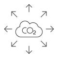 Carbon emissions reduction icon on a white background. Royalty Free Stock Photo