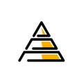 Pyramid icon, vector on a white background.