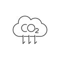 Carbon emissions reduction icon on a white background. Royalty Free Stock Photo