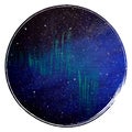 Space circle background. Space illustration in circle. Template for cards and posters. Cosmic picture. Royalty Free Stock Photo