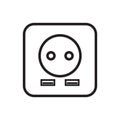 USB Port and EU plug outlet icon Royalty Free Stock Photo