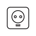 USB Port and EU plug outlet icon Royalty Free Stock Photo