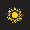 Sun moon warm swirl design logo vector Royalty Free Stock Photo