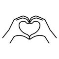 Hands making a heart symbol icon Royalty Free Stock Photo