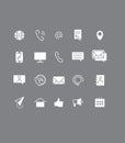 Contact us set icons, vector illustration Royalty Free Stock Photo