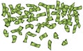 Raining Money icon, banknote rain background, vector Royalty Free Stock Photo