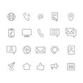 Contact us set icons, vector illustration Royalty Free Stock Photo