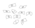 Raining Money icon, banknote rain background, vector Royalty Free Stock Photo
