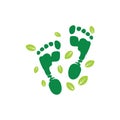 Foot print nature life leaf symbol vector