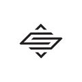 Letter s arrows geometric logo vector