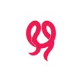 Letter u ribbon shape logo vector