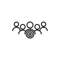 Human target icon , vector,  vector line illustration Royalty Free Stock Photo