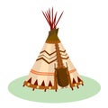 Vector illustration of a tepee, wigwam, indian tent Royalty Free Stock Photo