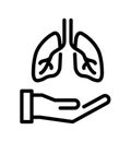 Lung transplant icon , vector illustration