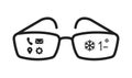 Smart Glasses icon, line color vector illustration