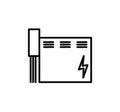 Battery Energy Storage System icon, line color vector illustration