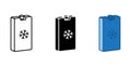 Ice Freezer Blocks icon, Cooler Bag Reusable icon, vector, line color vector illustration