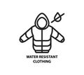 waterproof clothing icon , line color vector illustration