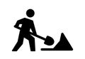Man digging a hole icon, Key activities icon, line color vector illustration