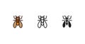 Fruit fly icon, line color vector illustration