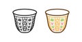 Turkish , arabic coffee cup icon, line color vector illustration