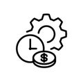 Time and mony icon, estimation icon	  line color vector illustration Royalty Free Stock Photo