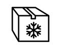 Cold box icon, line color vector illustration