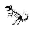 Dinosaur skeleton icon,  line color vector illustration Royalty Free Stock Photo