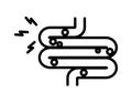 Colitis Vector Icon, Colic Symbol, line color vector illustration
